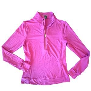 Greyson Women’s Halley Melange Long Sleeve Quarter-Zip Jacket Shirt Medium Pink